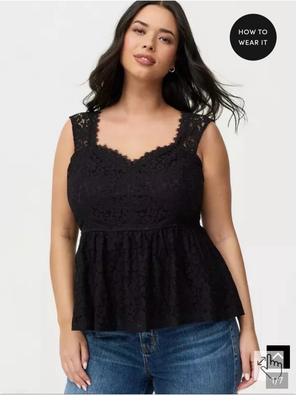 torrid Black Lace Peplum Camisole